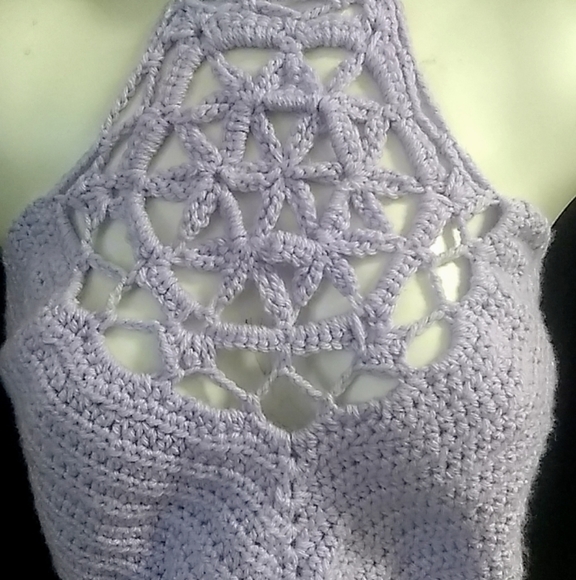 Handmade Flower of Life Festival Crop Top - Picture 2 of 5